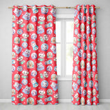 Cute Kawaii Christmas Pets Snow Globe Gifts Red Background Seamless Pattern Readymade Eyelet Ring Top Thermal 100% Blackout Curtains