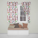 Cute Santa Snowman Gifts Candy Cane Cream Background Seamless Pattern  Readymade Eyelet Ring Top Thermal 100% Blackout Curtains