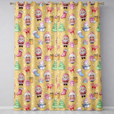 Cute Santa Snowman Gifts Candy Cane Gold Background Seamless Pattern  Readymade Eyelet Ring Top Thermal 100% Blackout Curtains