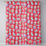 Cute Christmas Kittens Puppies Snow Globes Red Background Seamless Pattern  Readymade Eyelet Ring Top Thermal 100% Blackout Curtains