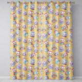 Cute Christmas Kittens Puppies Snow Globes Gold Background Seamless Pattern  Readymade Eyelet Ring Top Thermal 100% Blackout Curtains