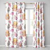 Cute Gingerbread Girl Candy House Sweets Grey Background Seamless Pattern  Readymade Eyelet Ring Top Thermal 100% Blackout Curtains