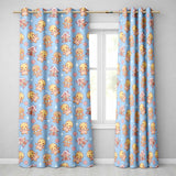 Cute Gingerbread Cookies Candy House Sweets Blue Background Seamless Pattern  Readymade Eyelet Ring Top Thermal 100% Blackout Curtains