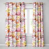 Cute Chick Donut Flower Kawaii Spring Sweet Seamless Pattern  Readymade Eyelet Ring Top Thermal 100% Blackout Curtains