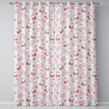 Cute Strawberry Bunny Macaron Dessert Kawaii Cream Background Seamless Pattern  Readymade Eyelet Ring Top Thermal 100% Blackout Curtains
