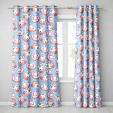 Cute Bunny Donut Strawberry Dessert Kawaii Blue Background Seamless Pattern  Readymade Eyelet Ring Top Thermal 100% Blackout Curtains