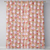 Cute Bunny Donut Strawberry Dessert Kawaii Peach Background Seamless Pattern  Readymade Eyelet Ring Top Thermal 100% Blackout Curtains