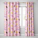 Easter Bunny Ice Cream Donut Chick Kawaii Pastel Pink Background Seamless Pattern Readymade Eyelet Ring Top Thermal 100% Blackout Curtains