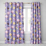 Easter Bunny Ice Cream Donut Chick Kawaii Purple Star Background Seamless Pattern Readymade Eyelet Ring Top Thermal 100% Blackout Curtains
