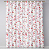 Cute Strawberry Bunny Cake Dessert Kawaii Cream Background Seamless Pattern  Readymade Eyelet Ring Top Thermal 100% Blackout Curtains
