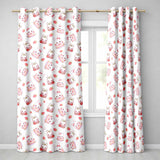 Cute Strawberry Bunny Cake Dessert Kawaii Cream Background Seamless Pattern  Readymade Eyelet Ring Top Thermal 100% Blackout Curtains