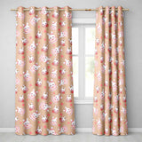 Cute Strawberry Bunny Cake Dessert Kawaii Peach Background Seamless Pattern  Readymade Eyelet Ring Top Thermal 100% Blackout Curtains