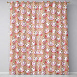 Cute Bunny Donut Dessert Kawaii Peach Background Seamless Pattern  Readymade Eyelet Ring Top Thermal 100% Blackout Curtains