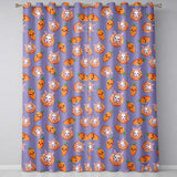Cute Kawaii Bunny with Carrot Donut Seamless Pattern Purple Background  Readymade Eyelet Ring Top Thermal 100% Blackout Curtains