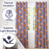 Cute Kawaii Bunny with Carrot Donut Seamless Pattern Purple Background  Readymade Eyelet Ring Top Thermal 100% Blackout Curtains
