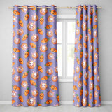 Cute Kawaii Bunny with Carrot Donut Seamless Pattern Purple Background  Readymade Eyelet Ring Top Thermal 100% Blackout Curtains