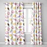Cute Bunny Ice Cream Donut Chick Kawaii Seamless Pattern Cream Background  Readymade Eyelet Ring Top Thermal 100% Blackout Curtains