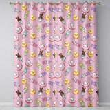 Cute Bunny Ice Cream Donut Chick Kawaii Seamless Pattern Pink Background  Readymade Eyelet Ring Top Thermal 100% Blackout Curtains