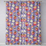 Kawaii Sushi Ramen Dumpling Asian Food Seamless Pattern Lavender Background  Readymade Eyelet Ring Top Thermal 100% Blackout Curtains