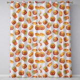 Kawaii Burger Fries Hotdog Fast Food Seamless Pattern Light Cream Background  Readymade Eyelet Ring Top Thermal 100% Blackout Curtains