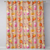 Cute Kawaii French Fries Peach Background Seamless Pattern  Readymade Eyelet Ring Top Thermal 100% Blackout Curtains