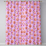 Cute Kawaii Donut and Strawberry Drink Seamless Pattern Purple Background  Readymade Eyelet Ring Top Thermal 100% Blackout Curtains