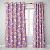 Cute Kawaii Donut and Strawberry Drink Pattern Purple Background Seamless  Readymade Eyelet Ring Top Thermal 100% Blackout Curtains
