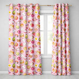 Kawaii Food Collection Sushi Fruit Drinks Soft Pink Cute Seamless Pattern  Readymade Eyelet Ring Top Thermal 100% Blackout Curtains