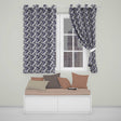 Grey Black Fluid Marble Abstract Swirl Seamless Pattern  Readymade Eyelet Ring Top Thermal 100% Blackout Curtains