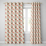 Romantic Vintage Rose Garden Seamless Pattern  Readymade Eyelet Ring Top Thermal 100% Blackout Curtains