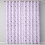 Kawaii Cupcake Sweet Treats Blue Background Seamless Pattern  Readymade Eyelet Ring Top Thermal 100% Blackout Curtains