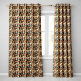 Vintage Elegant Women Portrait Floral Seamless Pattern  Readymade Eyelet Ring Top Thermal 100% Blackout Curtains