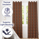 Brown Bear Faces Wildlife Animal Seamless Pattern  Readymade Eyelet Ring Top Thermal 100% Blackout Curtains
