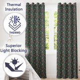 Detailed Octopus Illustration Seamless Pattern Dark Ocean Theme  Readymade Eyelet Ring Top Thermal 100% Blackout Curtains