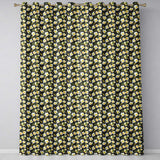 White Buttercup Flowers Dark Green Botanical Seamless Pattern Elegant  Readymade Eyelet Ring Top Thermal 100% Blackout Curtains