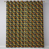 Golden Poppy Flowers Dark Background Seamless Pattern Rich Botanical  Readymade Eyelet Ring Top Thermal 100% Blackout Curtains