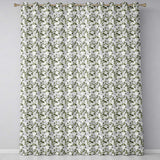 White Jasmine Flowers on Sage Green Seamless Pattern Delicate Botanical Design  Readymade Eyelet Ring Top Thermal 100% Blackout Curtains