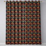 Dark Halloween Pumpkin Demon Face Seamless Pattern Spooky Design  Readymade Eyelet Ring Top Thermal 100% Blackout Curtains