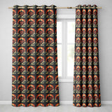 Dark Halloween Pumpkin Demon Face Seamless Pattern Spooky Design  Readymade Eyelet Ring Top Thermal 100% Blackout Curtains