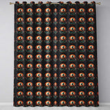 Haunted Pumpkin Landscape with Moon and Trees Seamless Pattern  Readymade Eyelet Ring Top Thermal 100% Blackout Curtains