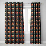 Haunted Pumpkin Landscape with Moon and Trees Seamless Pattern  Readymade Eyelet Ring Top Thermal 100% Blackout Curtains