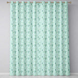 Small Snowdrop Flowers on Light Blue Polka Dot Background Seamless Pattern  Readymade Eyelet Ring Top Thermal 100% Blackout Curtains