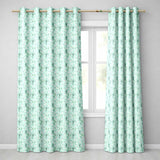Small Snowdrop Flowers on Light Blue Polka Dot Background Seamless Pattern  Readymade Eyelet Ring Top Thermal 100% Blackout Curtains