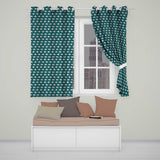 Stylized Snowdrop Floral Pattern on Deep Teal Background Seamless Design  Readymade Eyelet Ring Top Thermal 100% Blackout Curtains