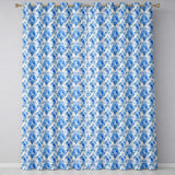Watercolor Blue Damask Artistic Seamless Pattern  Readymade Eyelet Ring Top Thermal 100% Blackout Curtains