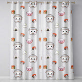 Cute Kawaii Sushi Rice Cooker Bowl Neutral Background Seamless Pattern  Readymade Eyelet Ring Top Thermal 100% Blackout Curtains