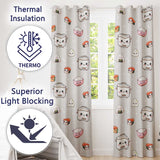 Cute Kawaii Sushi Rice Cooker Bowl Neutral Background Seamless Pattern  Readymade Eyelet Ring Top Thermal 100% Blackout Curtains