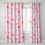 Cute Kawaii Sushi Rice Cooker Bowl Blush Background Seamless Pattern  Readymade Eyelet Ring Top Thermal 100% Blackout Curtains