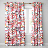 Cute Kawaii Baking Girl Mixer Blender Donut  Coral Background Seamless Pattern  Readymade Eyelet Ring Top Thermal 100% Blackout Curtains