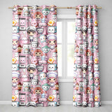 Cute Kawaii Baking Girl Mixer Blender Donut  Blush Background Seamless Pattern  Readymade Eyelet Ring Top Thermal 100% Blackout Curtains